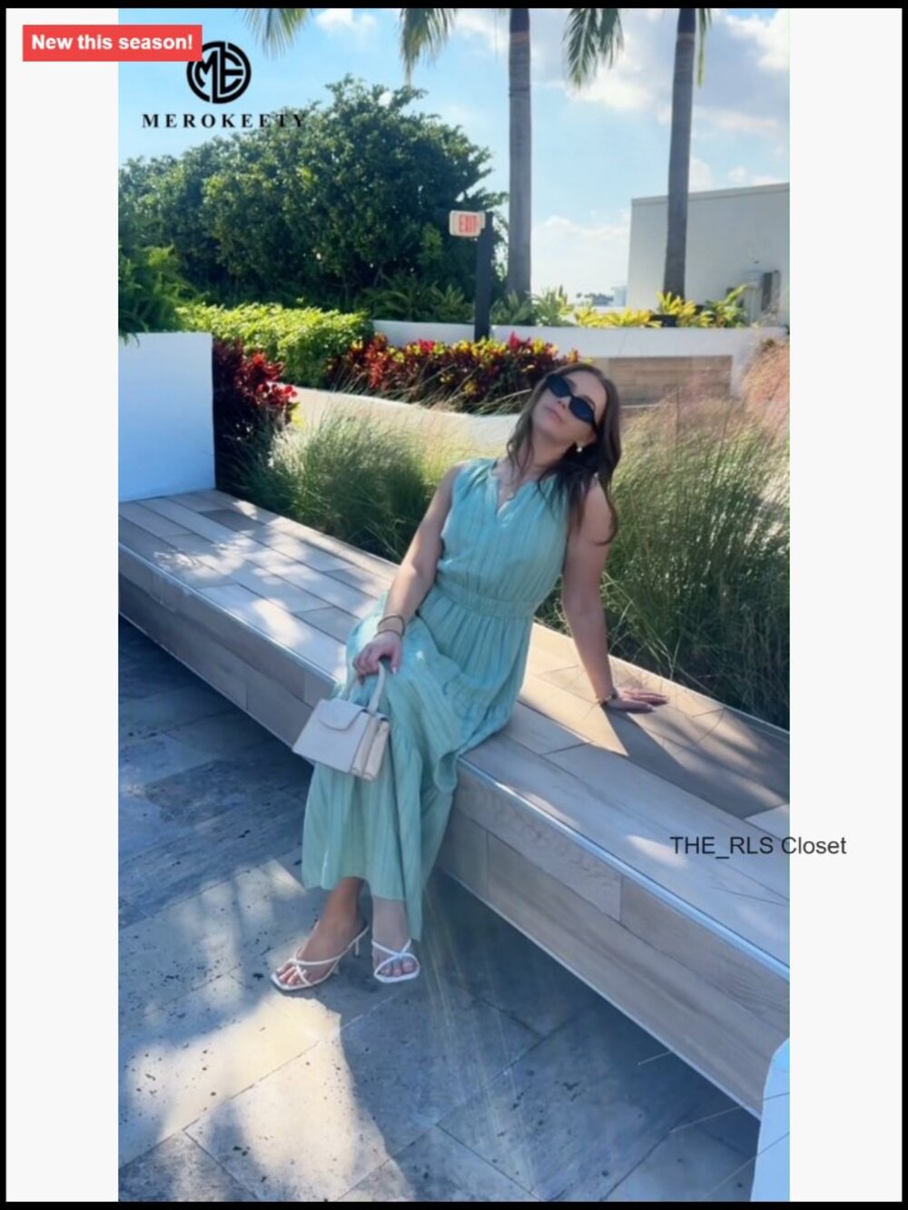 Sleeveless V-Neck Midi Dress with Pockets Cotton - Picture 7 of 7